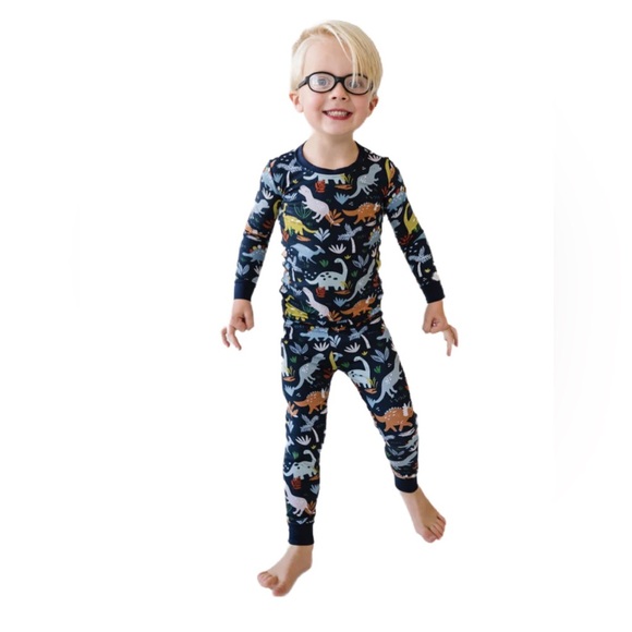 Little Sleepies Jurassic Jungle Two-Piece Pajama Set Size 7/8 - Picture 1 of 6